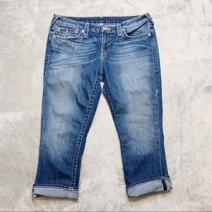 True Religion Mid-Rise Rolled Capri Jeans Size 32